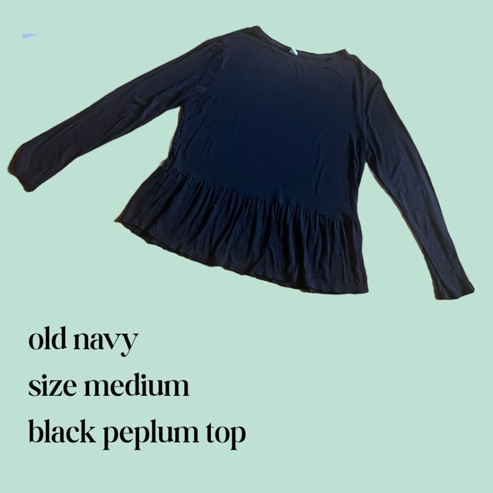 old navy black peplum top